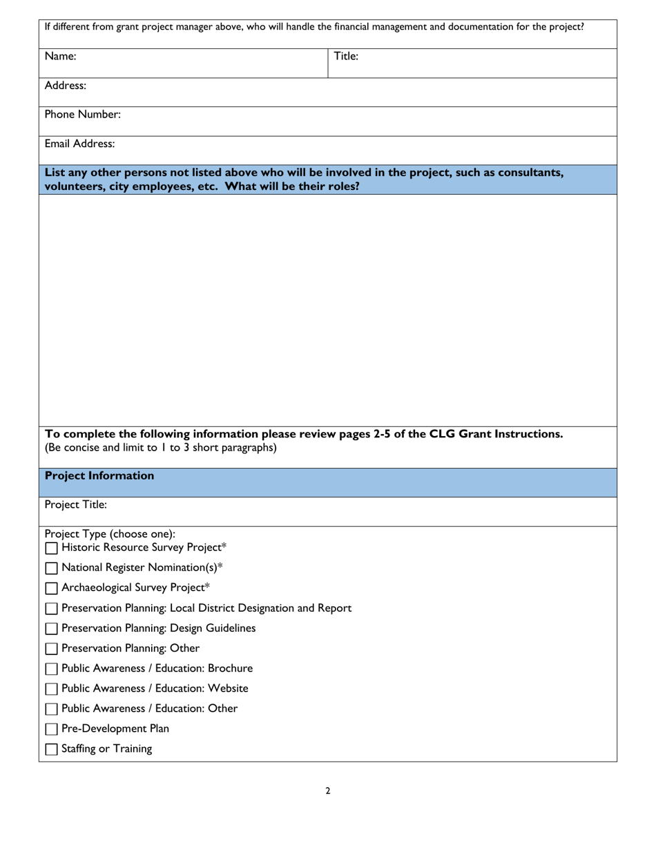 Certified Local Government Grant Application - Alabama, Page 2