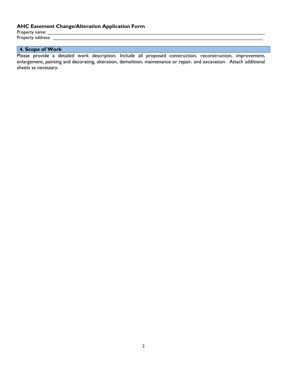 Easement Change / Alteration Application - Alabama, Page 2
