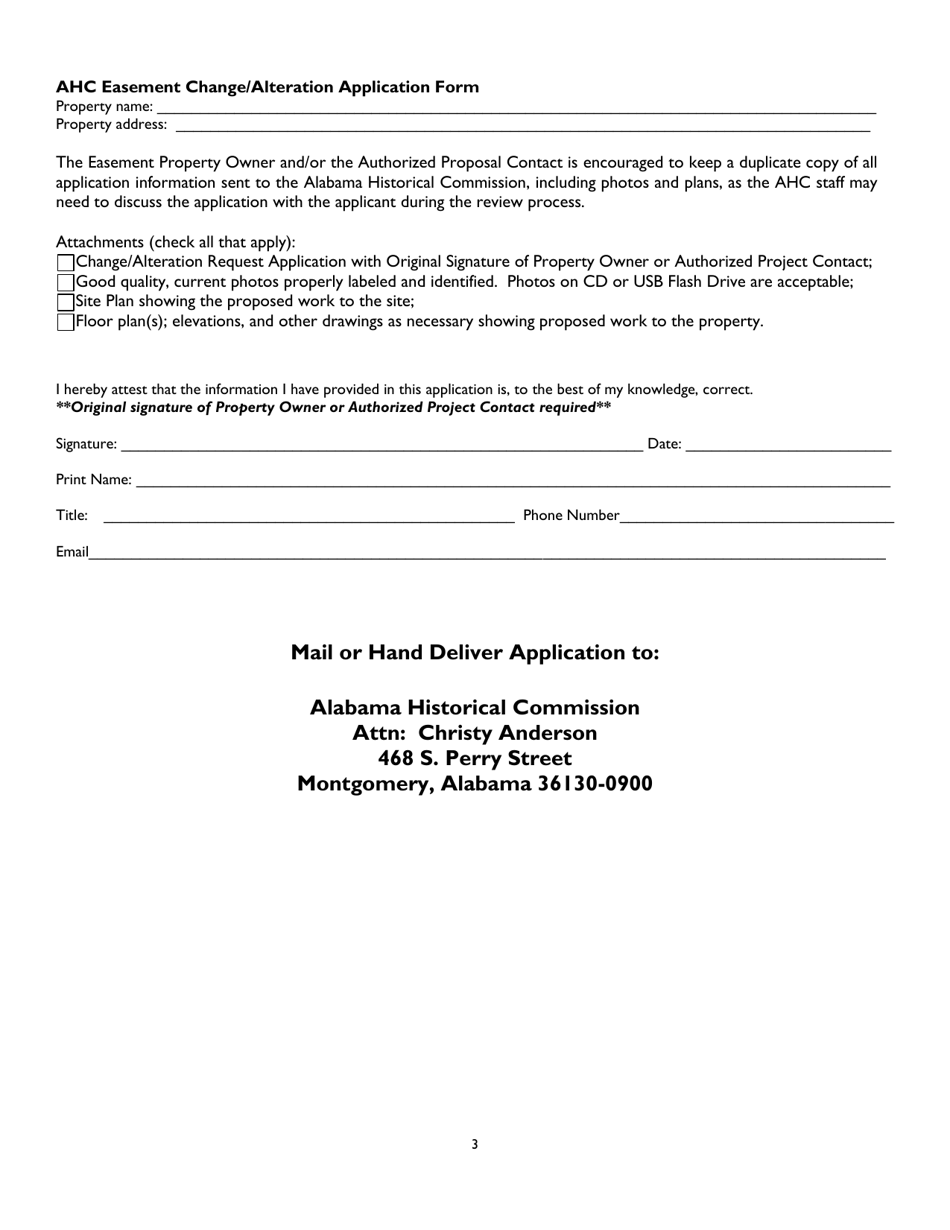 Easement Change / Alteration Application - Alabama, Page 3