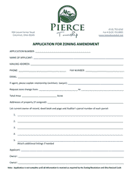 Document preview: Application for Zoning Amendment - Pierce Township, Ohio