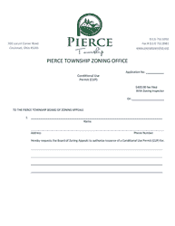 Document preview: Conditional Use Permit (Cup) - Pierce Township, Ohio