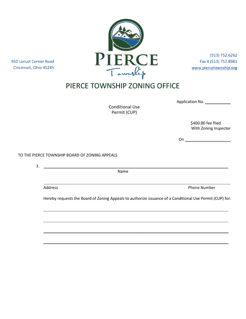 Conditional Use Permit (Cup) - Pierce Township, Ohio Download Pdf