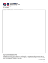 Form CCC-020 Incident Notification and Resolution - Colorado, Page 3