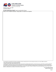 Form CCC-020 Incident Notification and Resolution - Colorado, Page 4