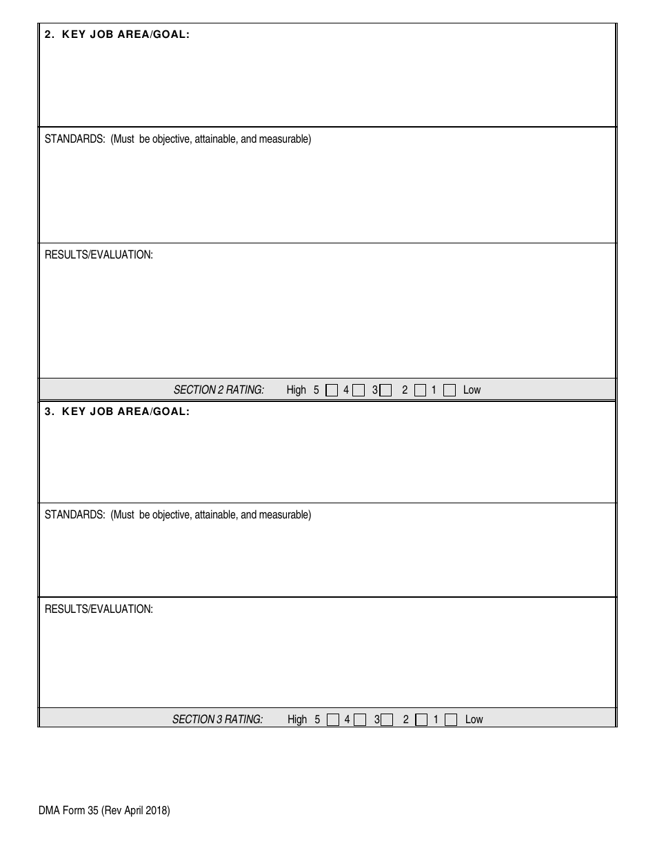 DMA Form 35 Wisconsin Department of Military Affairs State Employee Performance Evaluation - Wisconsin, Page 2