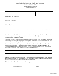 DMA Form 5.3-1-R (5.3-2-R) Authorization for Release of Health Care Information - Wisconsin