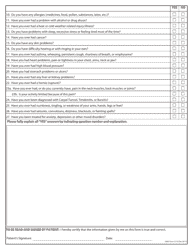 DMA Form 5.3-R Occupational Health Medical History Form - Wisconsin, Page 2