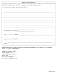 DMA Form 5.3-R Occupational Health Medical History Form - Wisconsin, Page 3