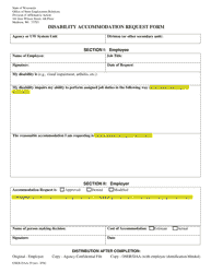 Document preview: Form OSER-DAA-10 Disability Accommodation Request Form - Wisconsin