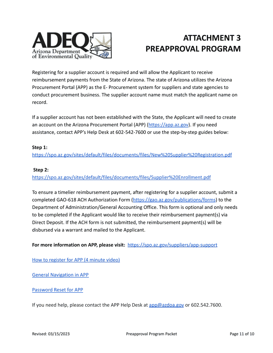 Expedited Eligibility Screening Packet - Underground Storage Tank (Ust) Preapproval Program - Arizona, Page 13