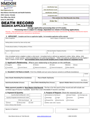 Document preview: Death Record Search Application - New Mexico