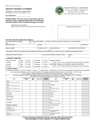 Document preview: Form BOE-577 Aircraft Property Statement - Santa Cruz County, California