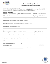 Request to Change Gender Designation on a Birth Certificate - New Mexico, Page 2