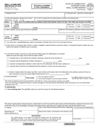 Form JD-CV-40 Small Claims Writ and Notice of Suit - Connecticut, Page 2