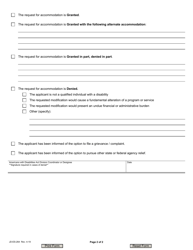 Form JD-ES-264 Request for Accommodation by Persons With Disabilities - Connecticut, Page 2