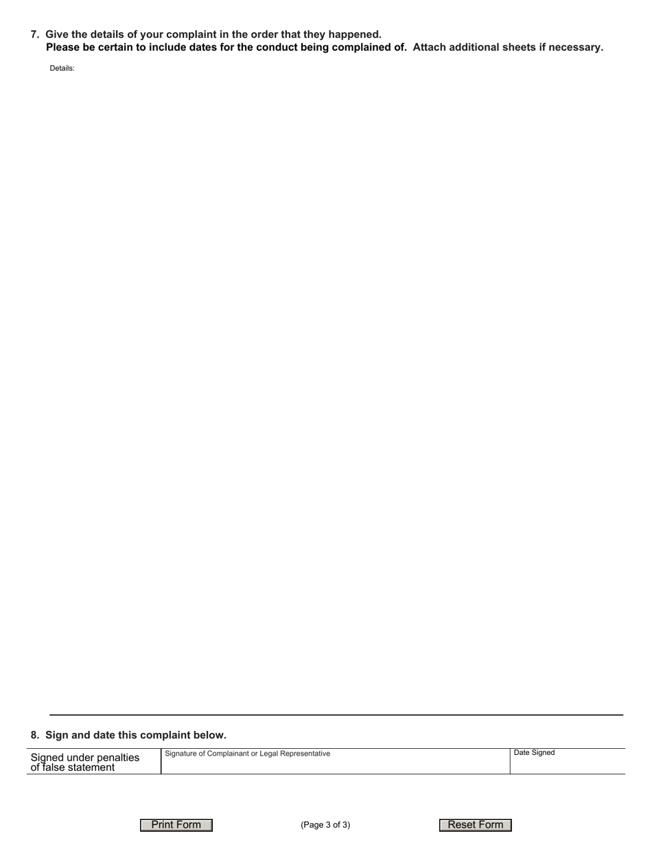 Form JD-FM-276 Complaint Against Guardian Ad Litem / Attorney for Minor Child - Connecticut, Page 3