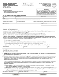 Form JD-CR-191 Pretrial Impaired Driving Intervention Program Request for Reinstatement - Connecticut
