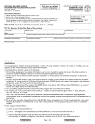 Form JD-CR-189 Pretrial Impaired Driving Intervention Program Application - Connecticut