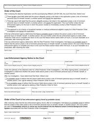 Form JD-CR-198 Application for Risk Protection Order Investigation, Order, Return - Connecticut, Page 2