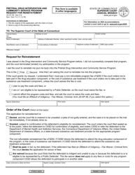 Document preview: Form JD-CR-196 Pretrial Drug Intervention and Community Service Program Request for Reinstatement - Connecticut