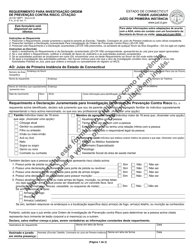Document preview: Form JD-CR-198PT Application for Risk Protection Order Investigation, Order, Return - Connecticut (Portuguese)