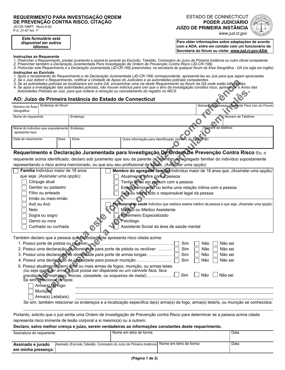Form JDCR198PT Fill Out, Sign Online and Download Printable PDF