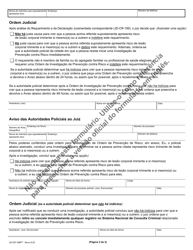 Form JD-CR-198PT Application for Risk Protection Order Investigation, Order, Return - Connecticut (Portuguese), Page 2