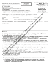 Document preview: Formulario JD-CR-189S Solicitud Del Programa De Intervencion Contra La Conduccion Bajo Los Efectos De Alcohol O Drogas - Connecticut (Spanish)