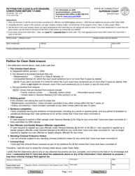 Form JD-CR-202 Petition for Clean Slate Erasure, Convictions Before 1/1/2000 - Connecticut