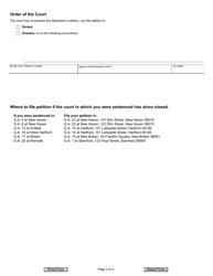 Form JD-CR-202 Petition for Clean Slate Erasure, Convictions Before 1/1/2000 - Connecticut, Page 2