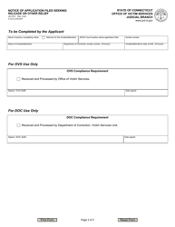 Form JD-VS-3 Notice of Application Filed Seeking Release or Other Relief - Connecticut, Page 2