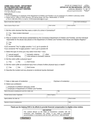 Document preview: Form JD-VS-35A Crime Disclosure - Department of Children and Families and Children's Advocacy Centers - Connecticut