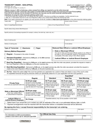 Document preview: Form JD-ES-262 Transcript Order - Non-appeal - Connecticut