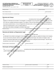 Document preview: Formulario JD-JM-29PT Ato Infracional Renuncia DA Crianca/Do Genitor Declaracao De Responsabilidade - Connecticut (Puerto Rican Spanish)