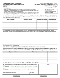 Document preview: Form JD-GC-19 E-Services Attorney Advertising Electronic Filing Exemption Request - Connecticut