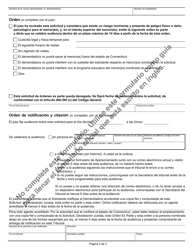 Formulario JD-FM-222 Solicitud De Orden De Custodia De Urgencia Ex Parte - Connecticut (Spanish), Page 3