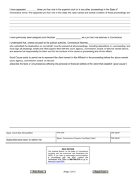 Form JD-CL-143 Affidavit of Attorney Seeking Permission to Appear Pro Hac Vice - Connecticut, Page 2
