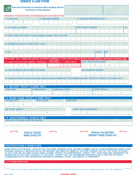 Document preview: New Jersey Lottery Claim Form - New Jersey