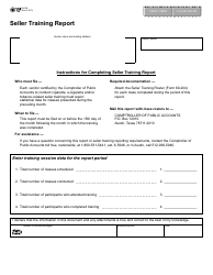 Document preview: Form 69-205 Seller Training Report - Texas