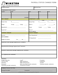 Document preview: Payroll Status Change Form - Winston Industries