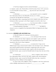 Order Granting Motion for Contempt Against Defendant for Failure to Produce Fact Information Sheet - Hillsborough County, Florida, Page 2