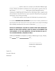 Order Granting Motion for Contempt Against Defendant for Failure to Produce Fact Information Sheet - Hillsborough County, Florida, Page 3