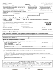 Document preview: Form JD-FM-202 Request for Leave - Connecticut