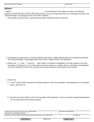 Form JD-FM-222 Application for Emergency Ex Parte Order of Custody - Connecticut, Page 2