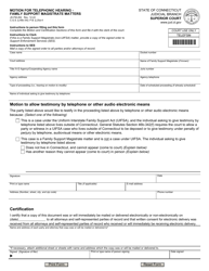 Form JD-FM-262 Motion for Telephonic Hearing - Family Support Magistrate Matters - Connecticut