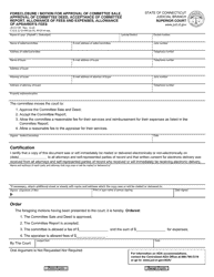 Document preview: Form JD-CV-99 Foreclosure/Motion for Approval of Committee Sale, Approval of Committee Deed, Acceptance of Committee Report, Allowance of Fees and Expenses, Allowance of Apraiser's Fees - Connecticut