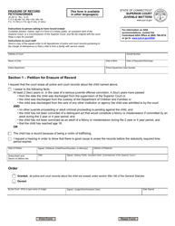 Document preview: Form JD-JM-12 Erasure of Record Petition/Order - Connecticut