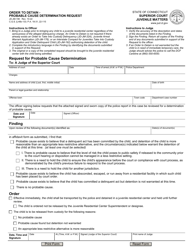 Document preview: Form JD-JM-190 Order to Detain - Probable Cause Determination Request - Connecticut