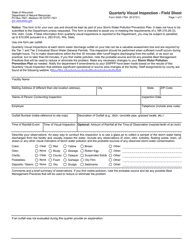 Form 3400-176A Quarterly Visual Inspection - Field Sheet - Wisconsin