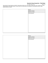 Form 3400-176A Quarterly Visual Inspection - Field Sheet - Wisconsin, Page 2